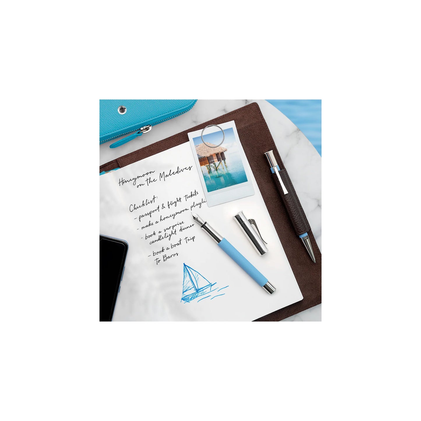 Graf von Faber-Castell Fountain Pen - Guilloche Gulf Blue