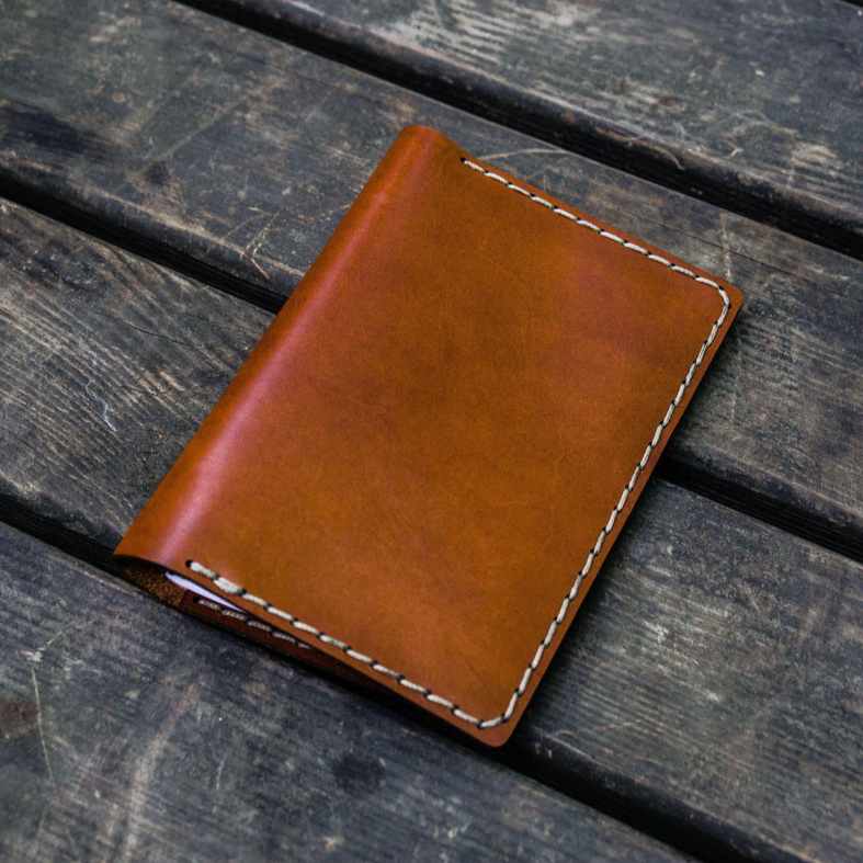 Galen Leather No. 33 Personalized Leather Field Notes Cover - Chocolate Brown