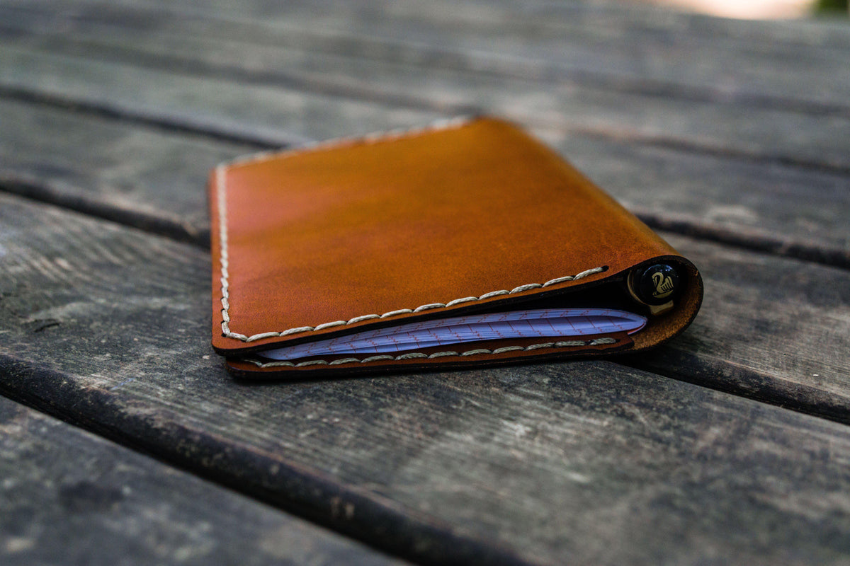 Galen Leather No. 33 Personalized Leather Field Notes Cover - Chocolate Brown