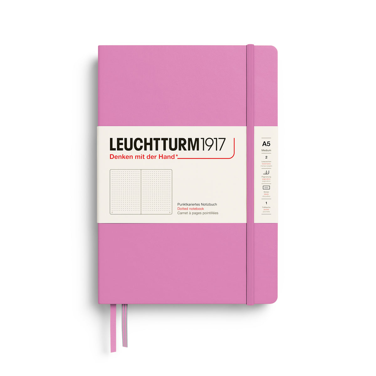 Leuchtturm1917 A5 Medium Hardcover Dotted Notebook - Bubblegum