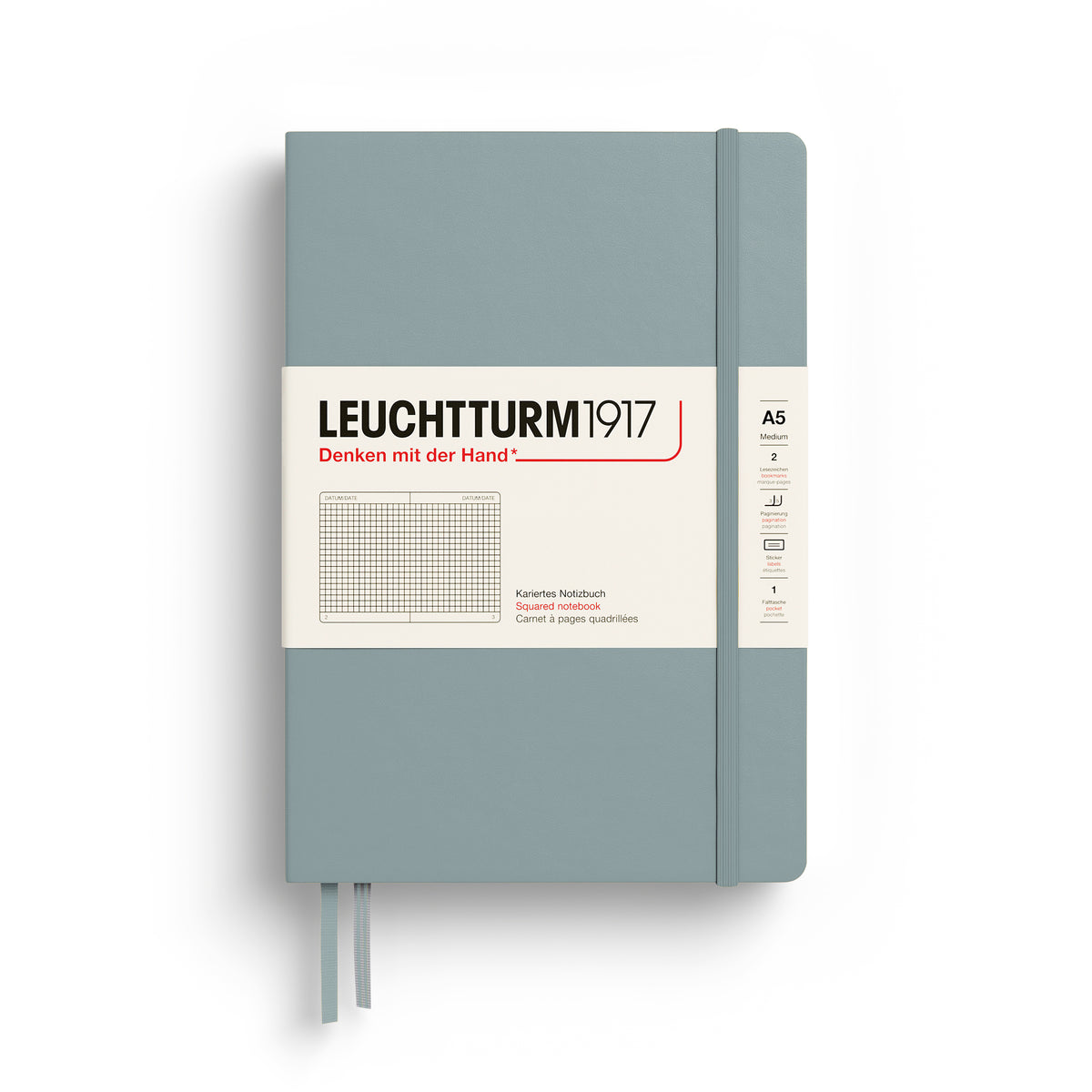 Leuchtturm1917 A5 Medium Hardcover Squared Notebook - Dove