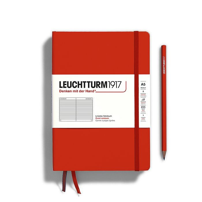 Leuchtturm1917 A5 Medium Hardcover Ruled Notebook - Fox Red