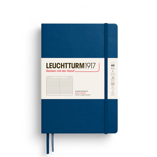 Leuchtturm1917 A5 Medium Hardcover Ruled Notebook - Indigo