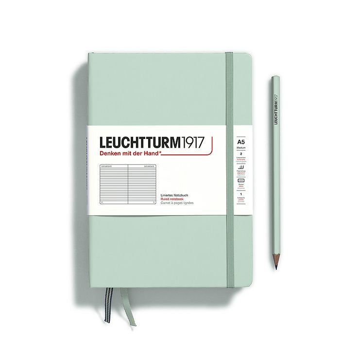 Leuchtturm1917 A5 Medium Hardcover Ruled Notebook - Mint Green