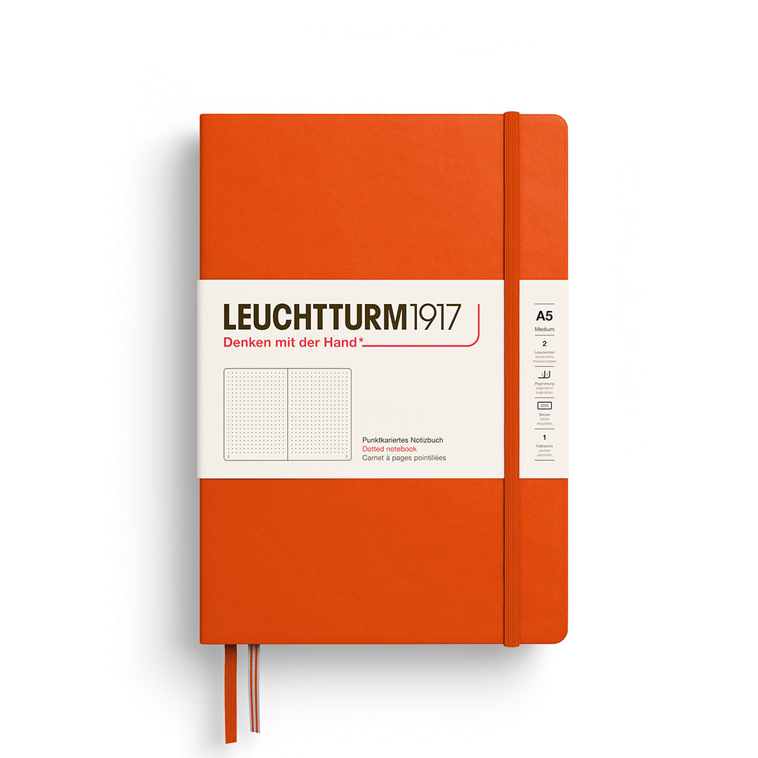 Leuchtturm1917 A5 Medium Hardcover Dotted Notebook - Pumpkin
