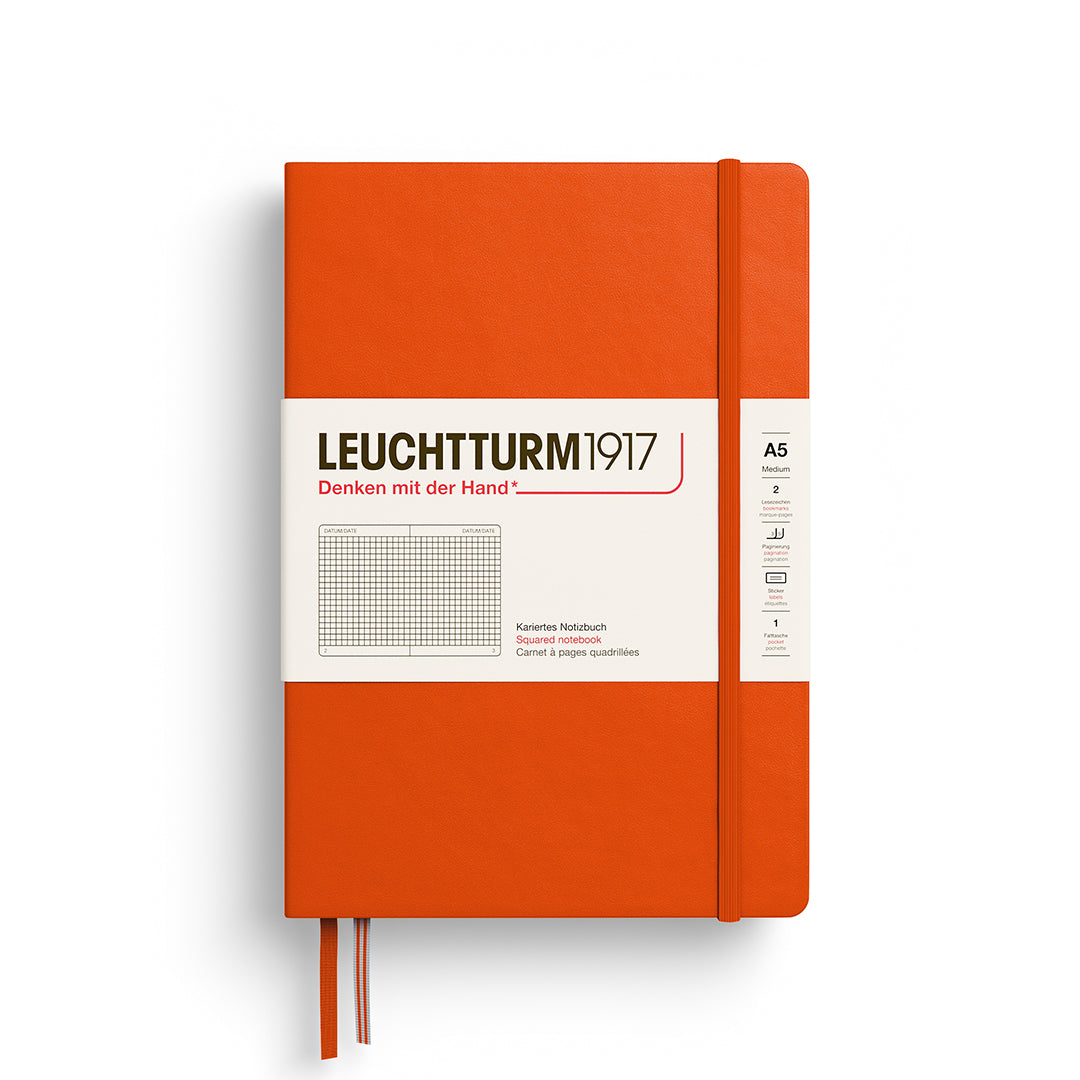 Leuchtturm1917 A5 Medium Hardcover Squared Notebook - Pumpkin