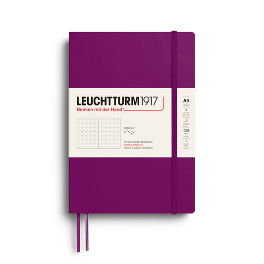Leuchtturm1917 A5 Medium Softcover Dotted Notebook - Burgundy