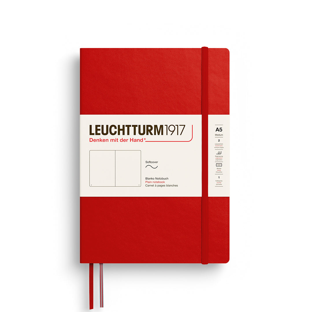 Leuchtturm1917 A5 Medium Softcover Plain Notebook - Cherry