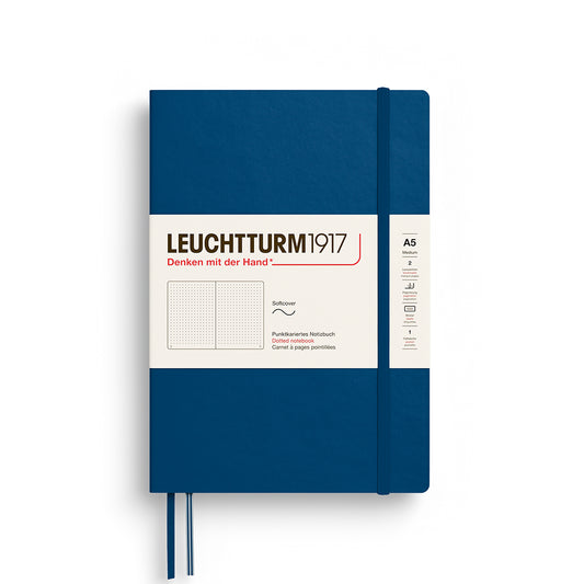 Leuchtturm1917 A5 Medium Softcover Dotted Notebook - Indigo