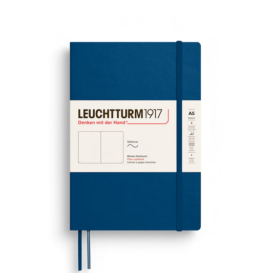 Leuchtturm1917 A5 Medium Softcover Plain Notebook - Indigo