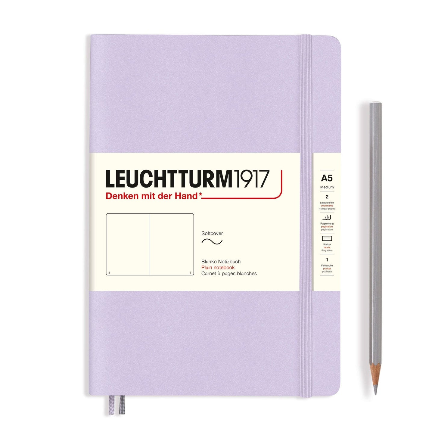 Leuchtturm1917 A5 Medium Softcover Plain Notebook - Lilac