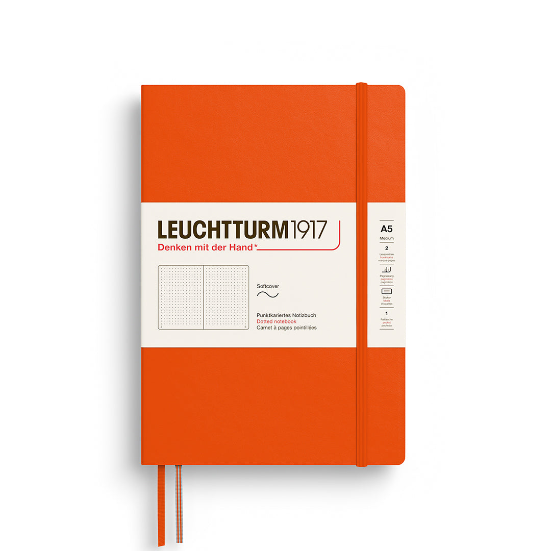 Leuchtturm1917 A5 Medium Softcover Dotted Notebook - Pumpkin