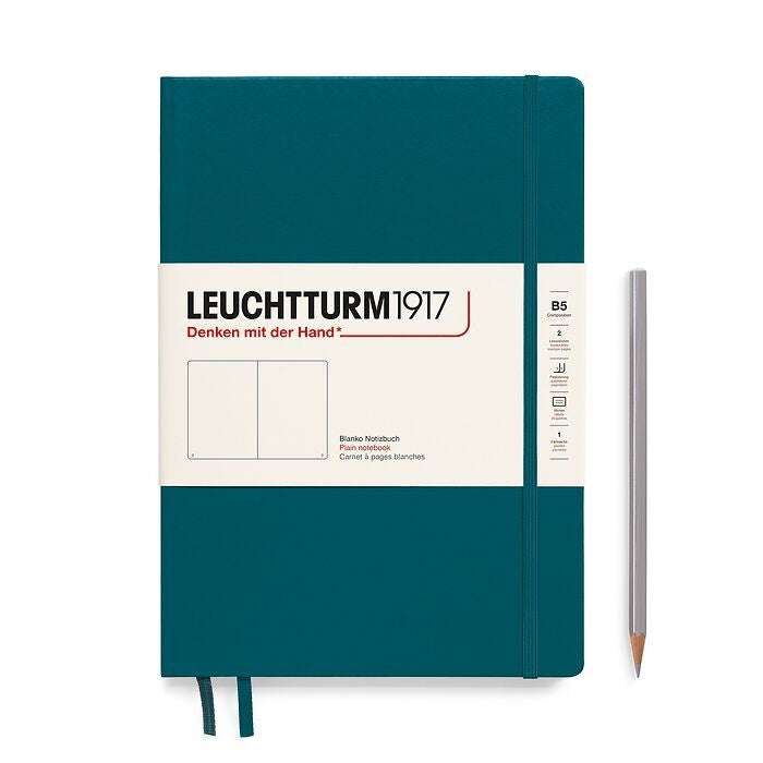 Leuchtturm1917 Composition B5 Hardcover Plain Notebook - Pacific Green (Discontinued)