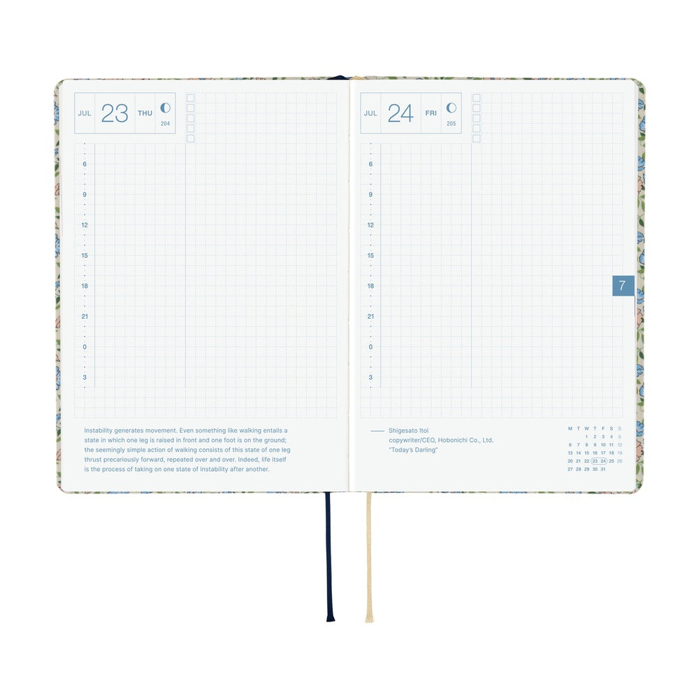 Hobonichi 2026 A6 Techo HON - Liberty Fabrics: Sasha Kiora