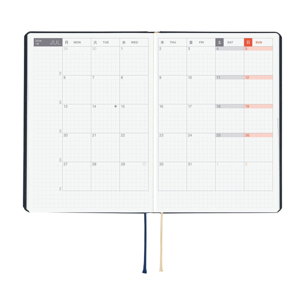 Hobonichi 2026 A6 Techo HON - Slash (Navy)