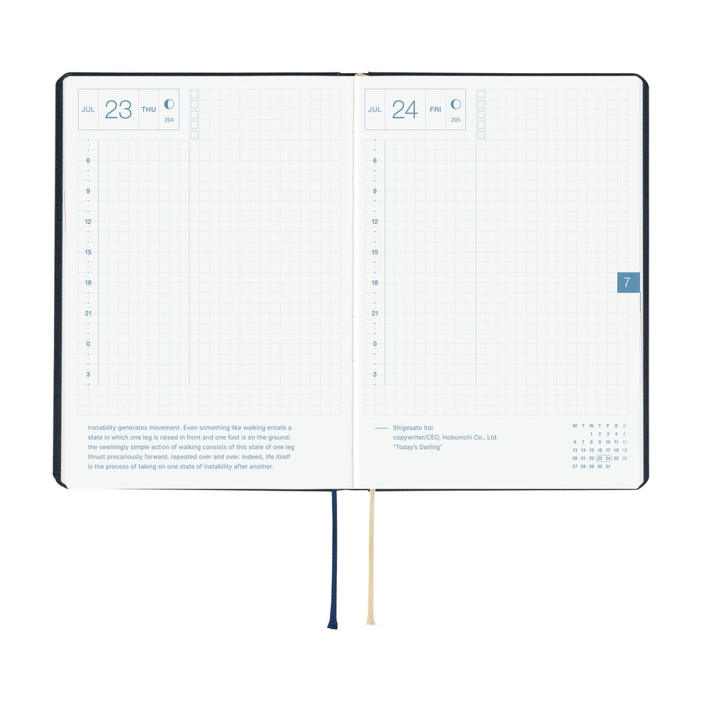 Hobonichi 2026 A6 Techo HON - Slash (Navy)