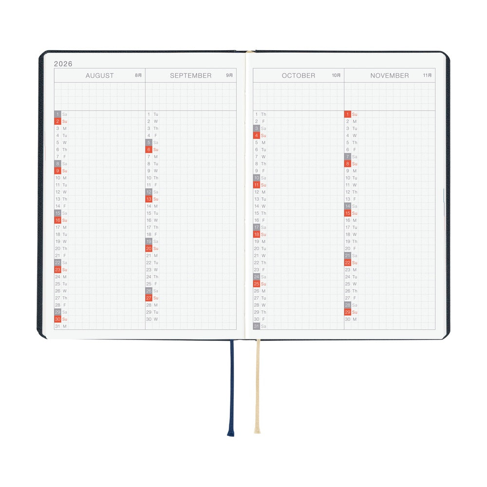 Hobonichi 2026 A6 Techo HON - Slash (Navy)