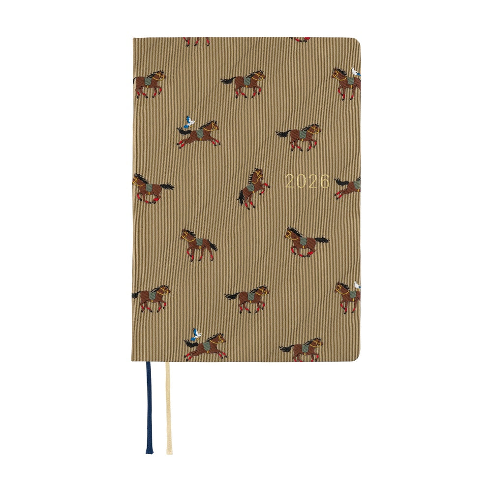 Hobonichi 2026 A6 Techo HON - Bow & Tie: Galloping Horses