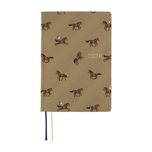 Hobonichi 2026 A6 Techo HON - Bow & Tie: Galloping Horses