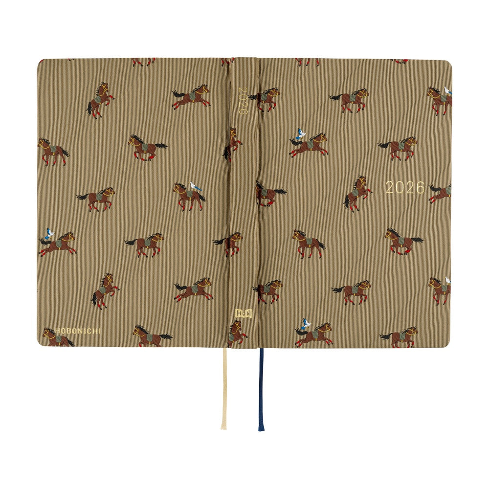 Hobonichi 2026 A6 Techo HON - Bow & Tie: Galloping Horses