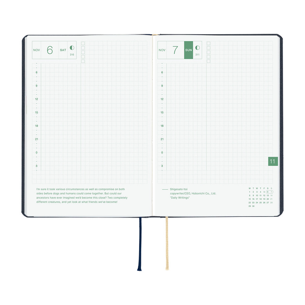 Hobonichi 2027 A6 Techo HON - Slash (Navy)