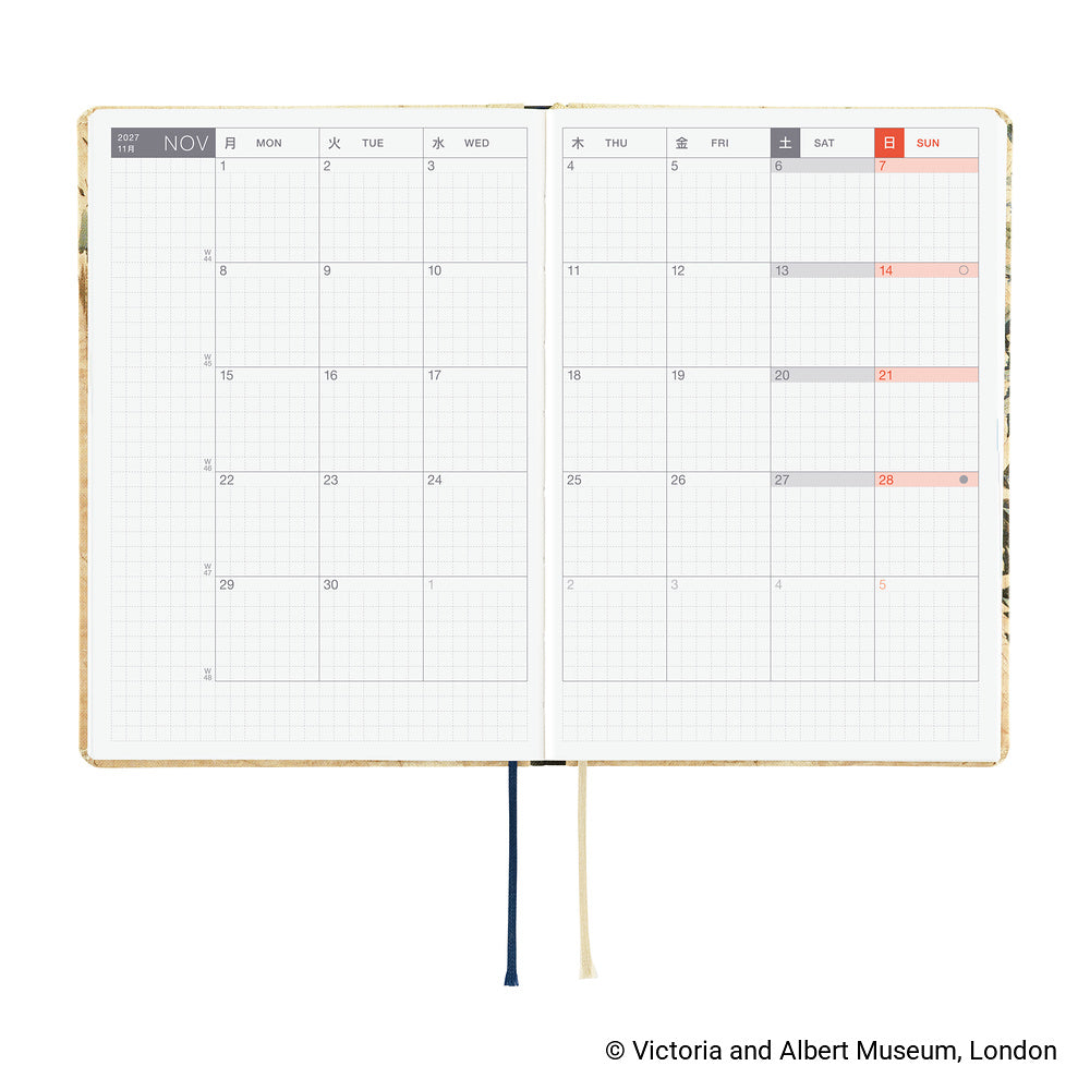 Hobonichi 2027 A6 Techo HON - V&A Series: Vine