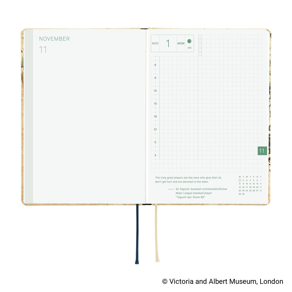 Hobonichi 2027 A6 Techo HON - V&A Series: Vine