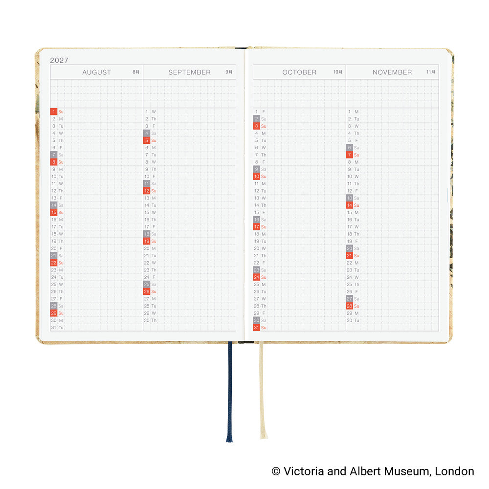 Hobonichi 2027 A6 Techo HON - V&A Series: Vine