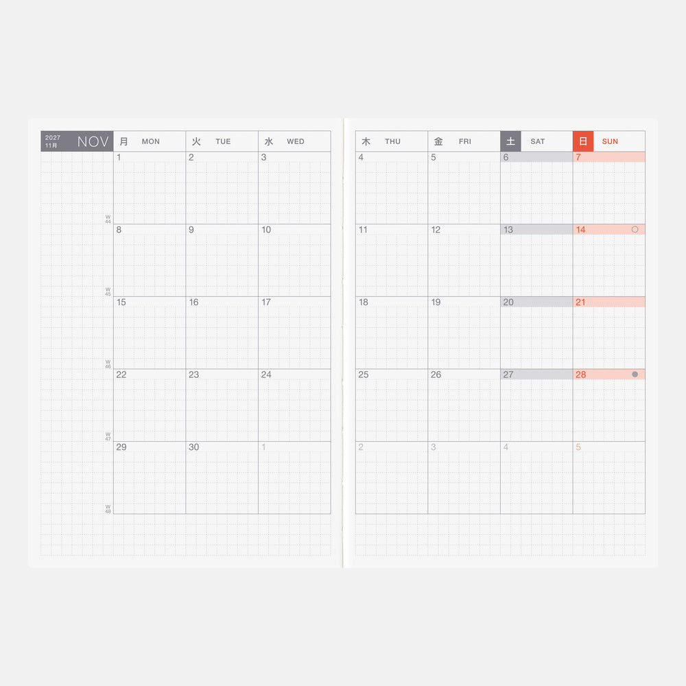 Hobonichi 2027 A6 Techo Original Book (English)