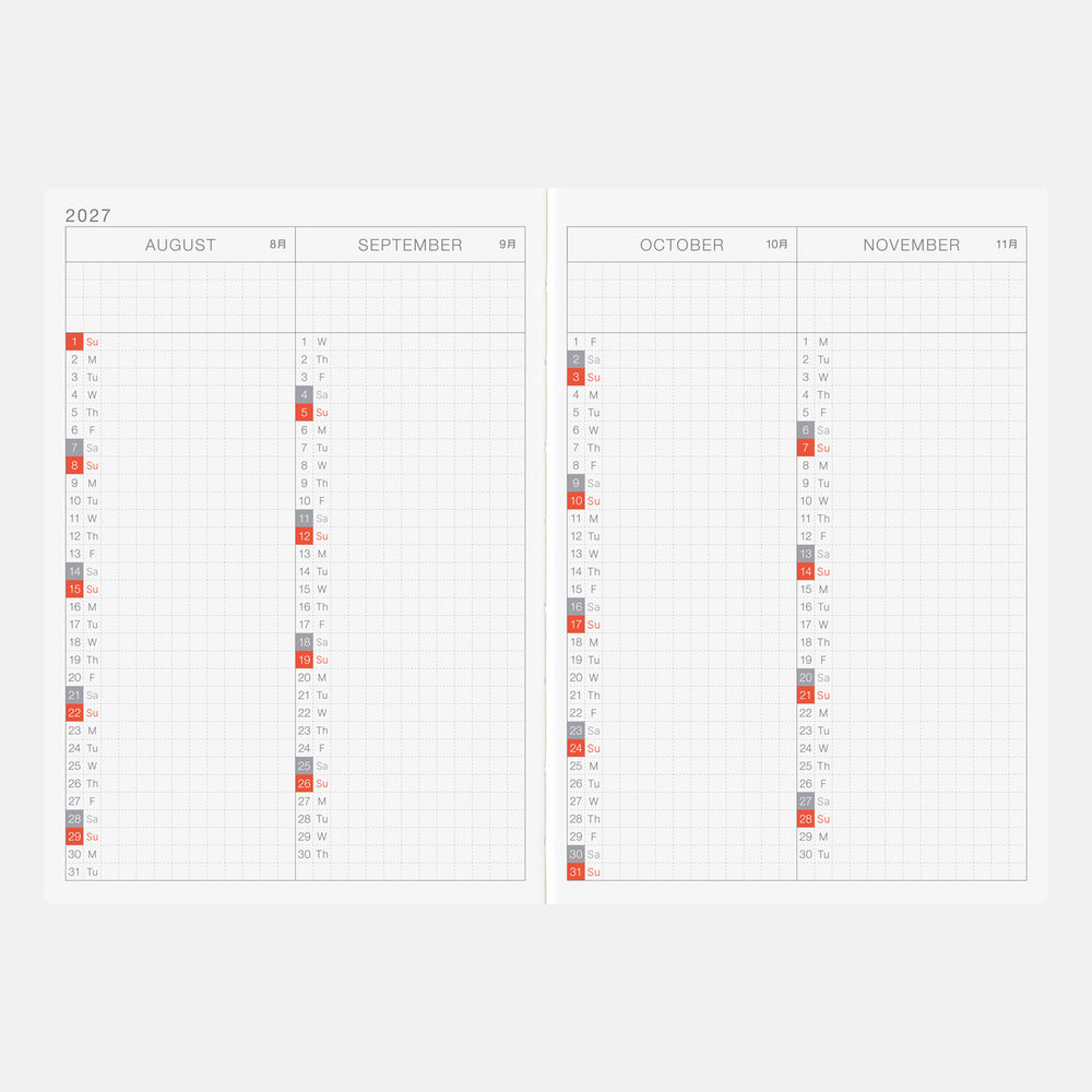 Hobonichi 2027 A6 Techo Original Book (English)