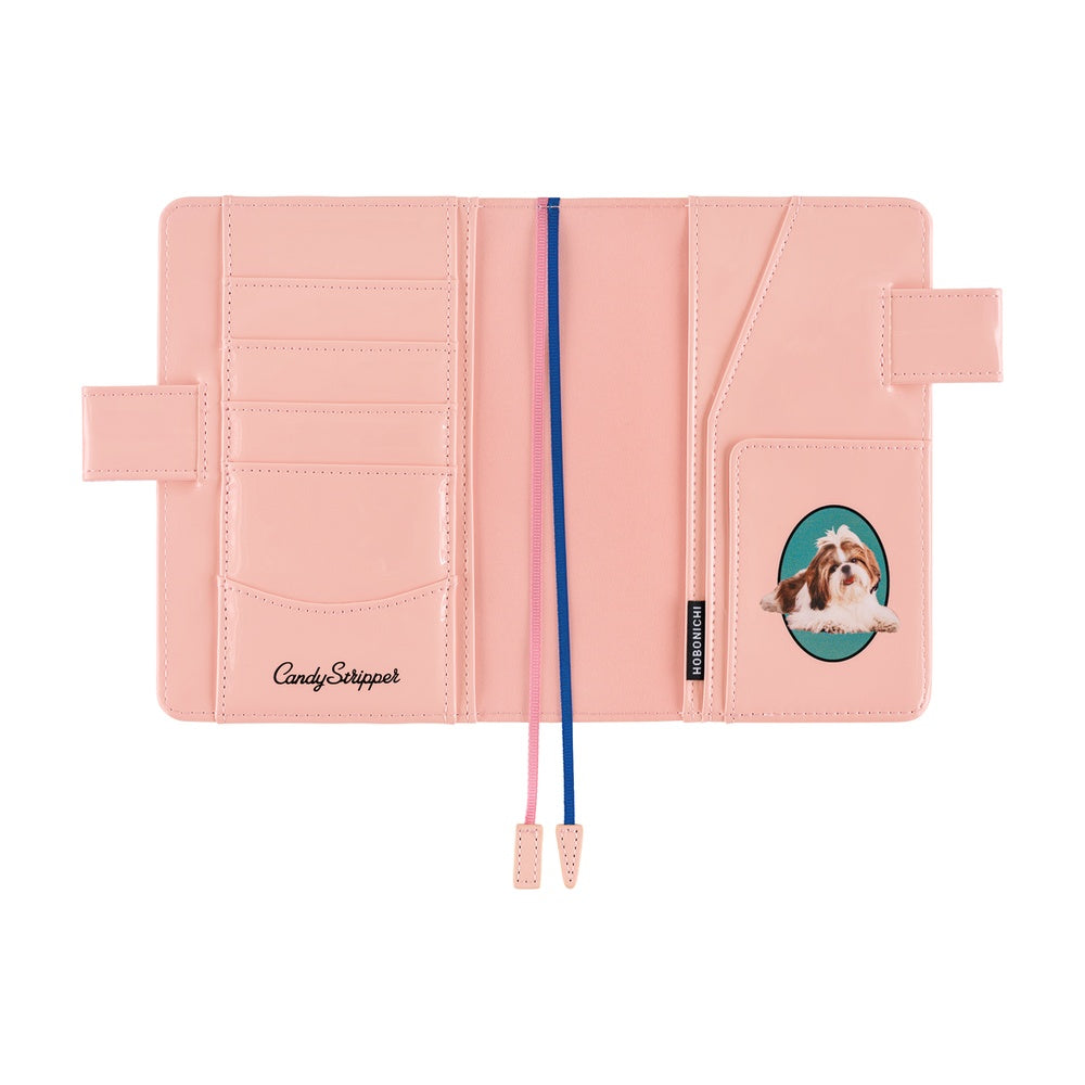 Hobonichi 2026 A6 Techo Book & Cover Set - Candy Stripper: Random Dog & Cat (Pink) (English)