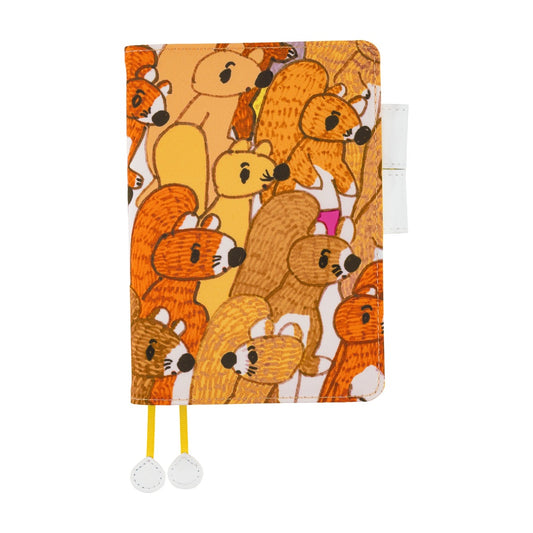 Hobonichi 2026 A6 Techo Book & Cover Set - 100%ORANGE: Squirrel Squadron (English)