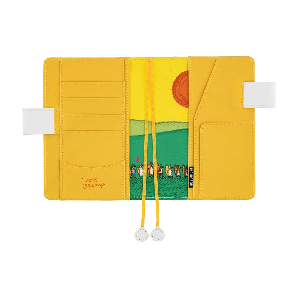 Hobonichi 2026 A6 Techo Book & Cover Set - 100%ORANGE: Squirrel Squadron (English)