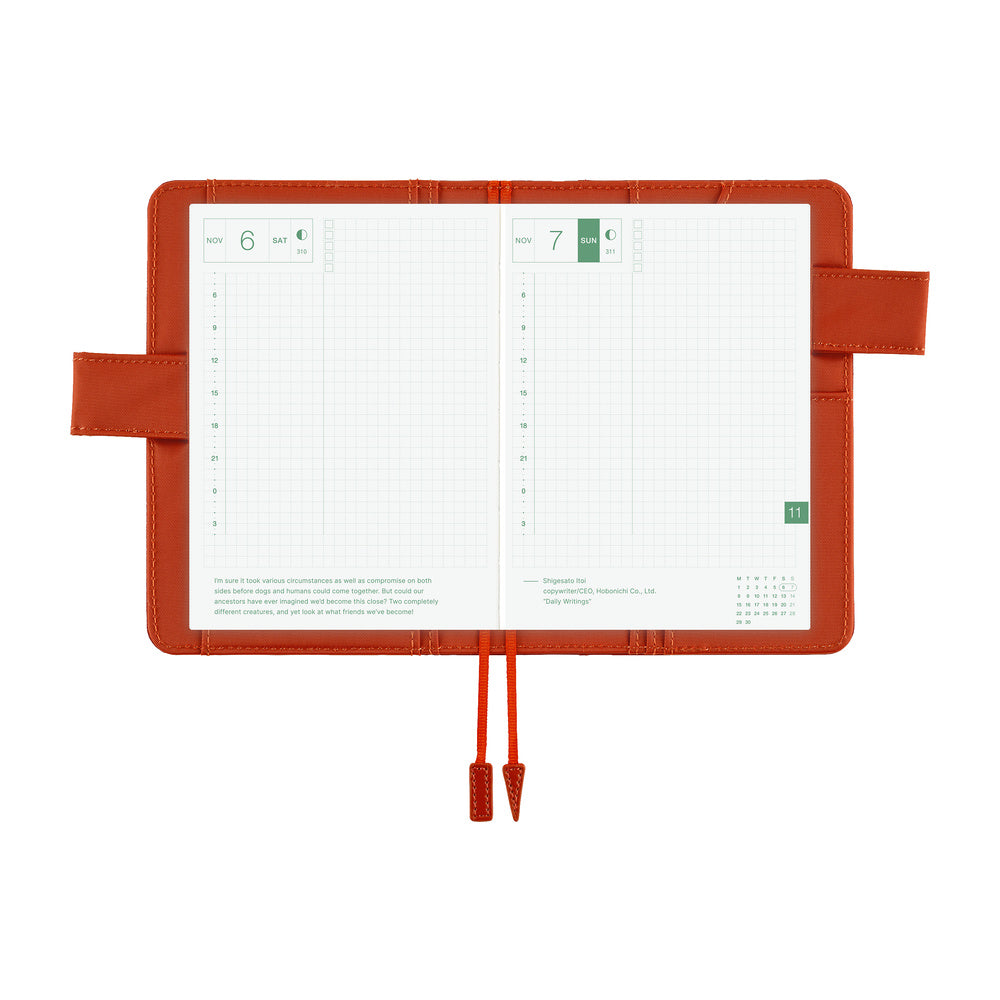 Hobonichi A6 Techo Cover Only - Colors: Bordeaux Teracotta