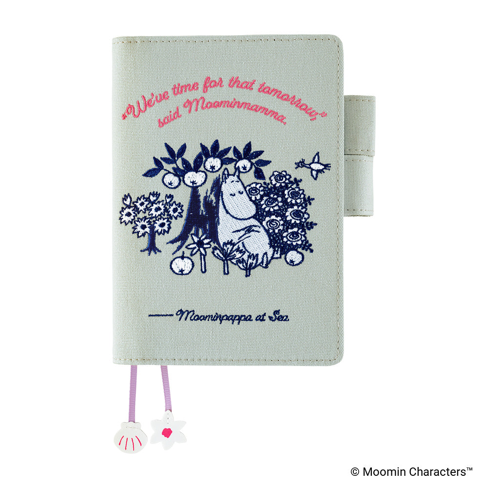Hobonichi A6 Techo Cover Only - Moomin: My Yard (Pale Mint)