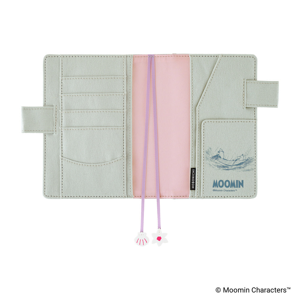 Hobonichi A6 Techo Cover Only - Moomin: My Yard (Pale Mint)