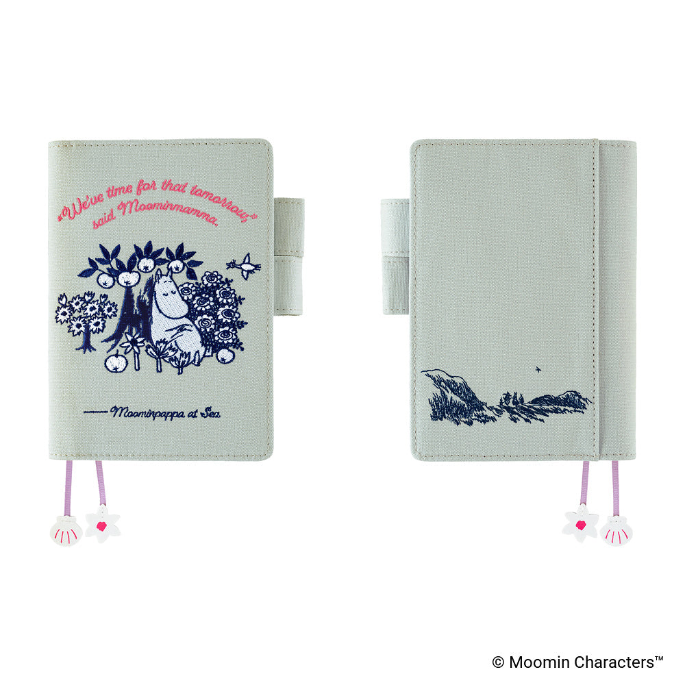 Hobonichi A6 Techo Cover Only - Moomin: My Yard (Pale Mint)