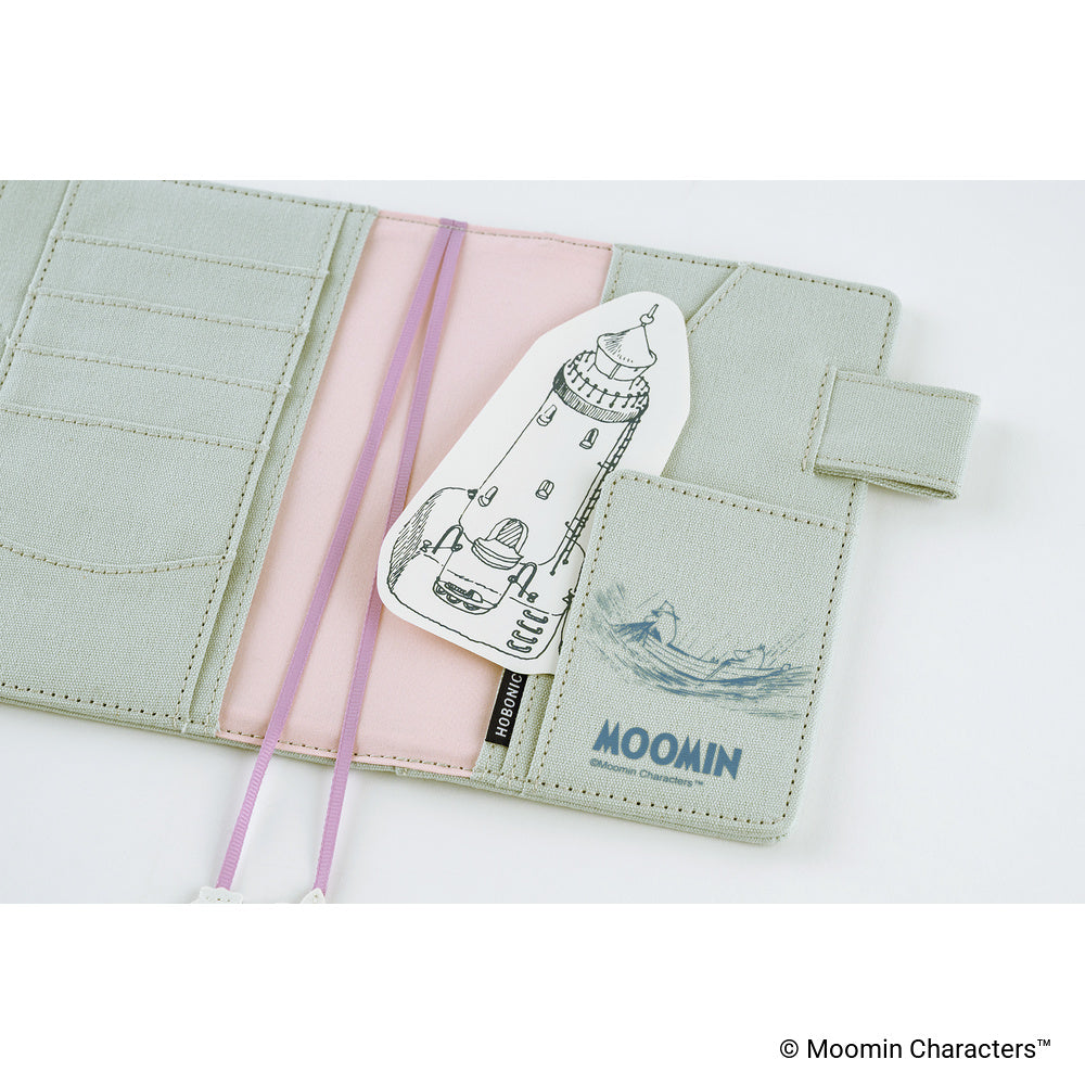 Hobonichi A6 Techo Cover Only - Moomin: My Yard (Pale Mint)