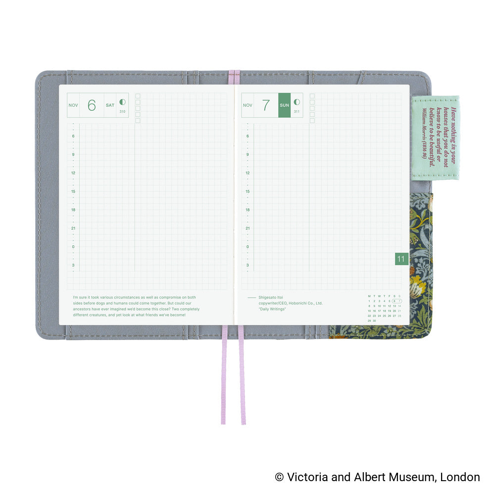Hobonichi A6 Techo Cover Only - V&A Series: Strawberry Thief