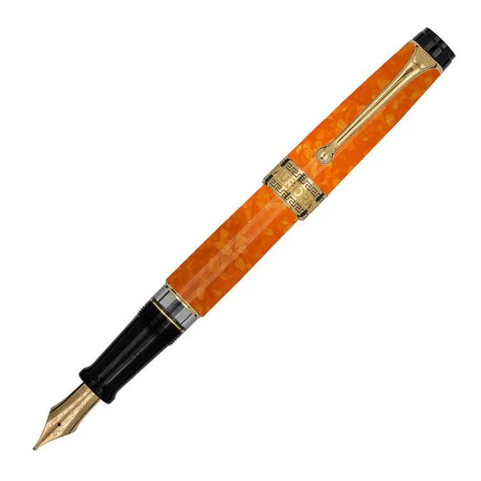 Aurora Optima Auroloide Fountain Pen - Orange - Gold Trim