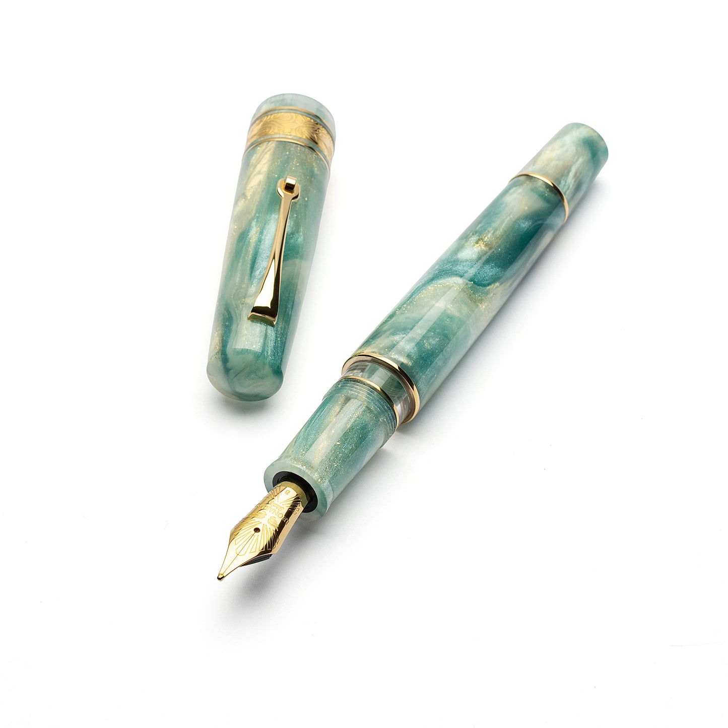 Leonardo Momento Zero Grande 2.0 The Power of Flowers Fountain Pen - Ortensia with Gold Trim