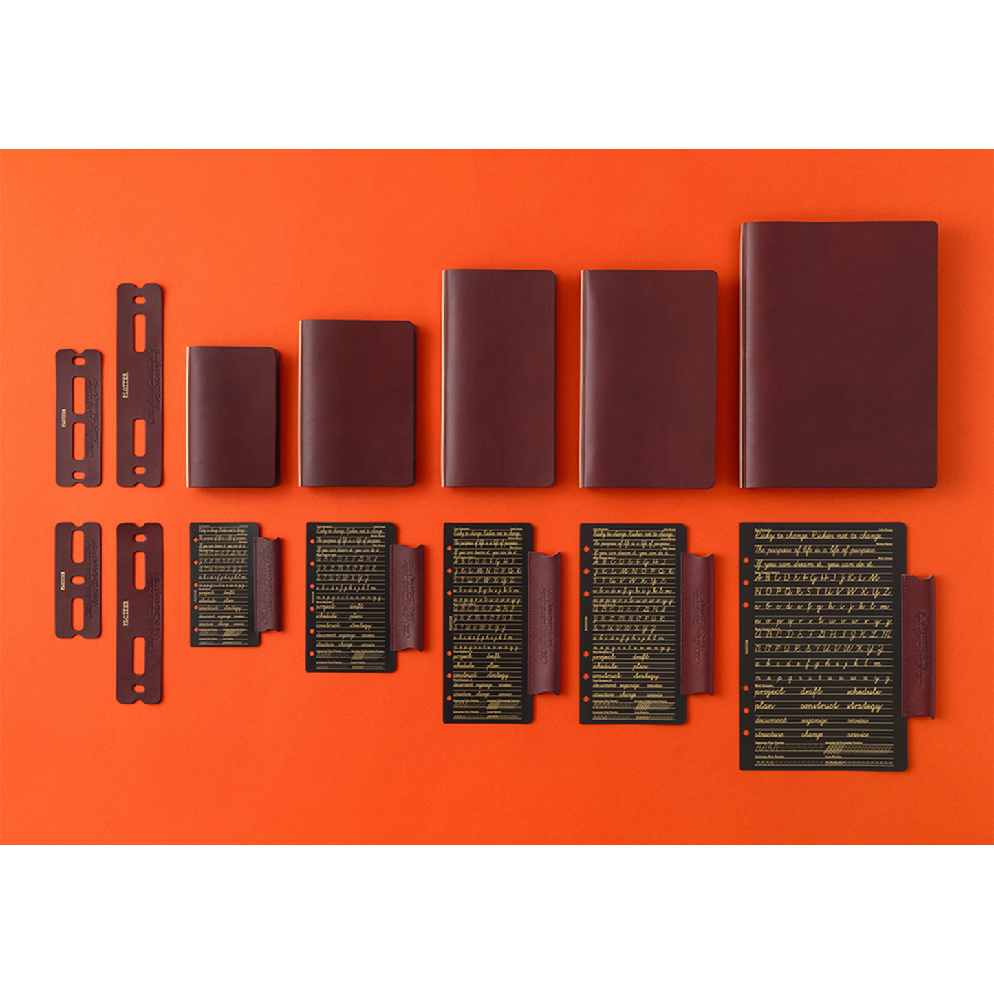 PLOTTER Bible Size Liscio 6-Ring Leather Binder - Red Brown (Limited Edition BOX)