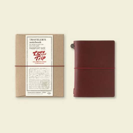 TRAVELER'S Notebook LOVE AND TRIP Passport Size Starter Kit - Red