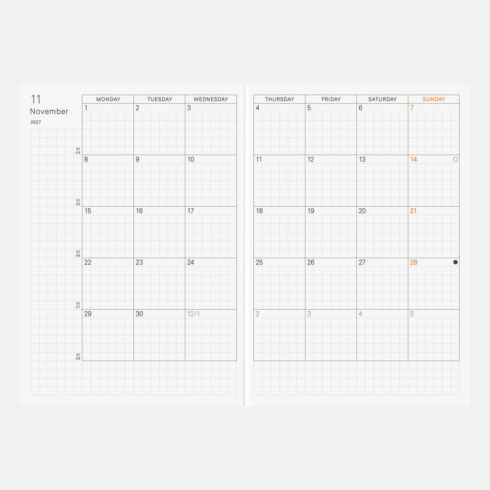 Hobonichi 2027 A6 Techo Planner Book (English)