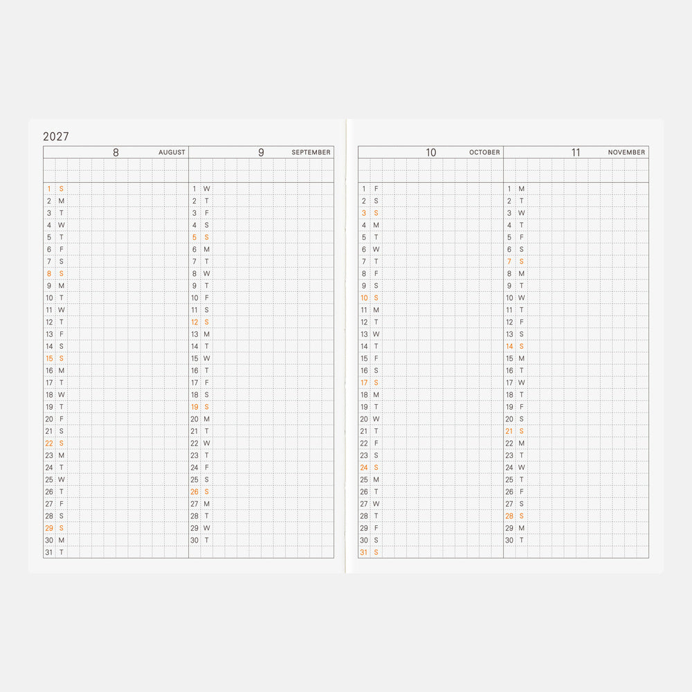 Hobonichi 2027 A6 Techo Planner Book (English)