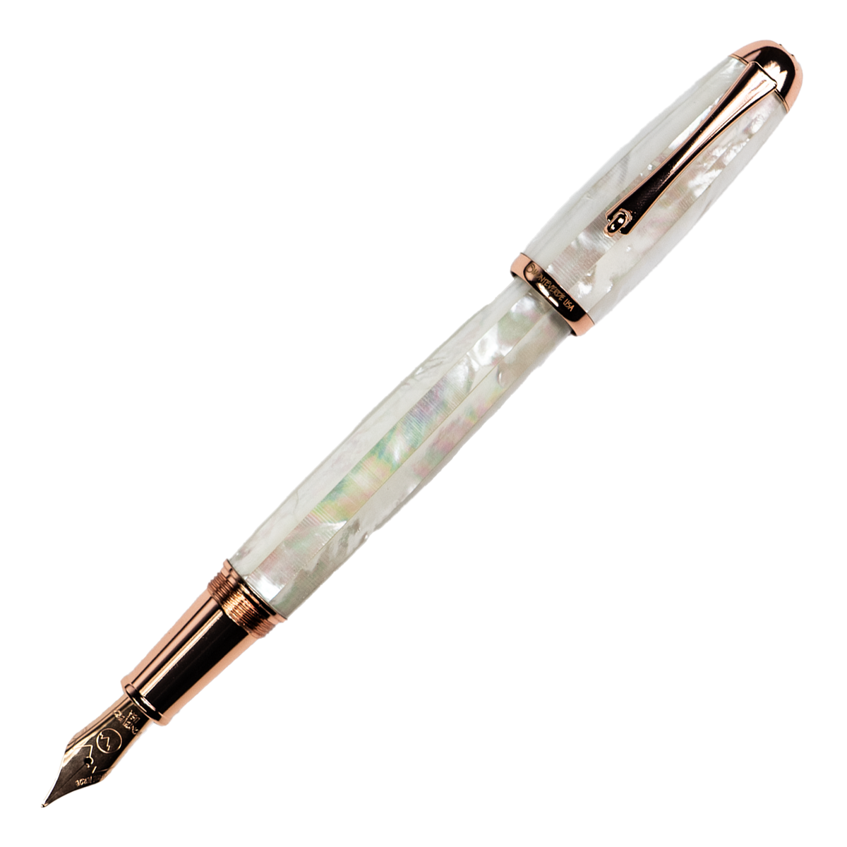 Monteverde Super Mega Fountain Pen - Black Mother of Pearl with Rose Gold Trim (Limited Edition)