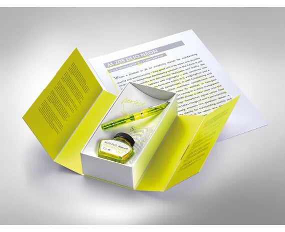Pelikan Classic M205 Duo Fountain Pen & Ink Set - NEON Highlighter