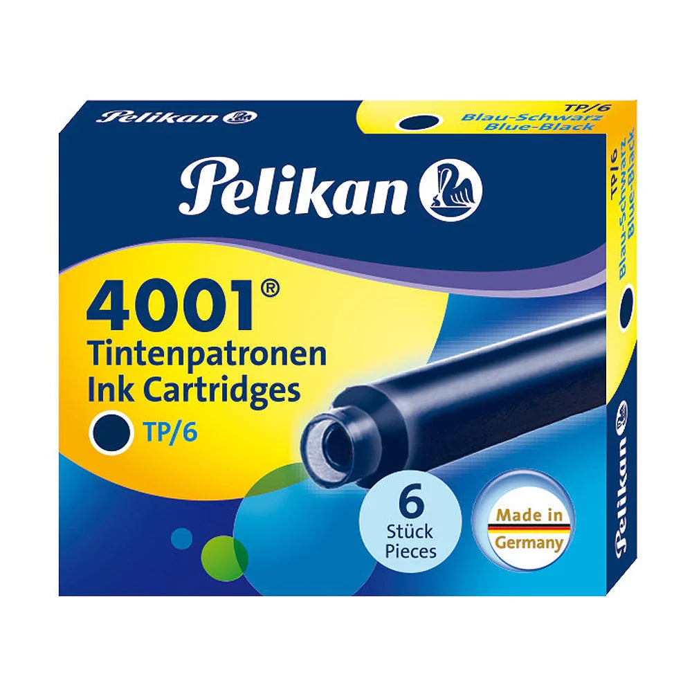 Pelikan 4001 Small Ink Cartridges - Blue-Black (Set of 6)
