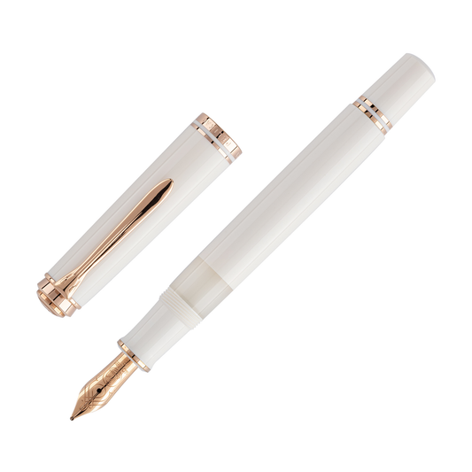 Pelikan Souverän M600 Series Fountain Pen - White & Rose Gold (Special Edition)
