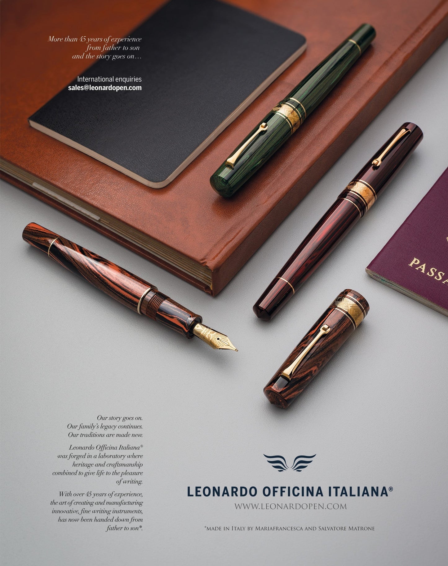 Leonardo Momento Zero Grande Masterpiece Ebonite Fountain Pen - Flame (14K Nib)